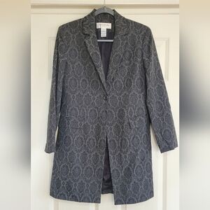 Jones New York Black Brocade Coat - Size 8P (Petite)